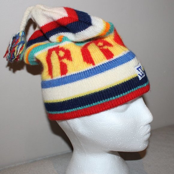 FREE❤️vintage Murray Merkley kids beanie winter wool hat Horus falcon bird motif - Picture 13 of 14